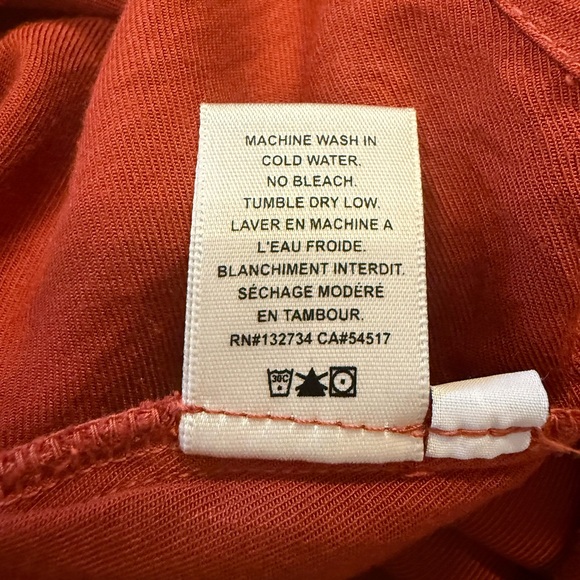 Cloth & Stone Rust Rayon V-Neck Short Sleeve Blouse | Size Small - Picture 5 of 5